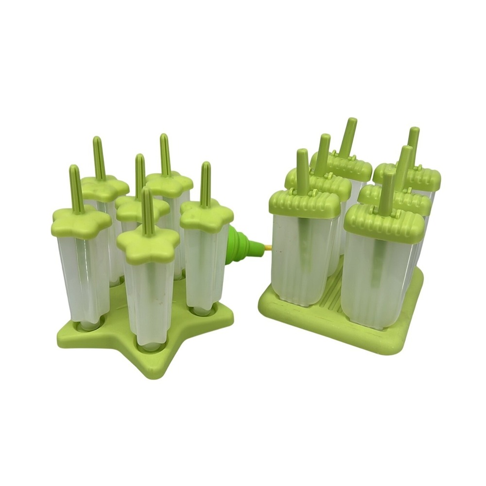 Tovolo‎ Silicone Popsicle  Molds w/Trays Green Set of 12 - Stars